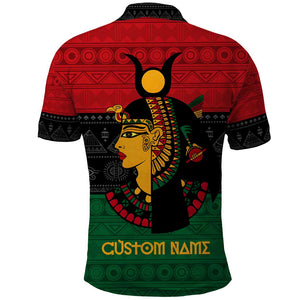 Personalized Queen of Egypt Polo Shirt in Pan-African Colors