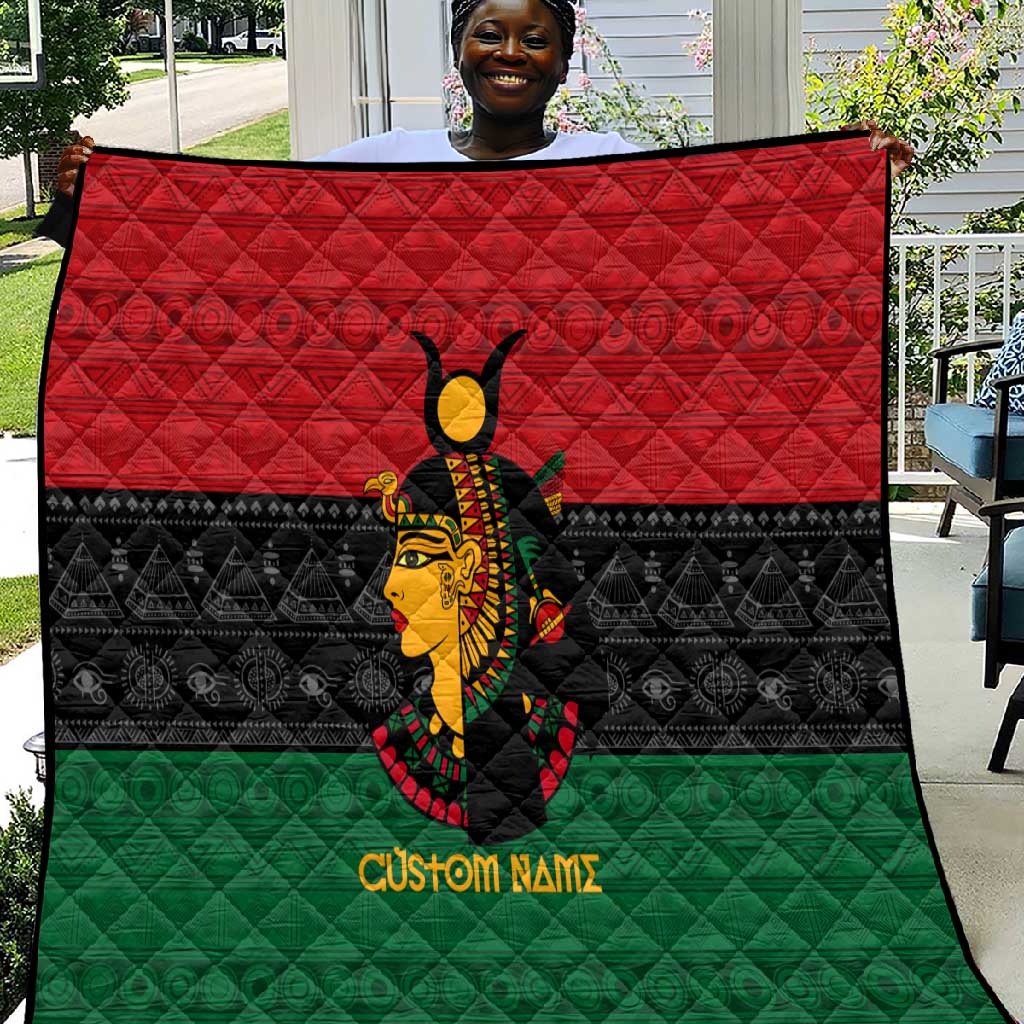 Personalized Queen of Egypt Quilt in Pan-African Colors