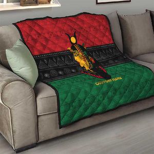 Personalized Queen of Egypt Quilt in Pan-African Colors