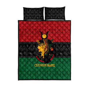 Personalized Queen of Egypt Quilt Bed Set in Pan-African Colors