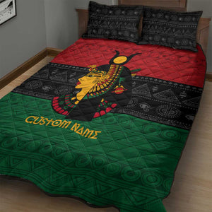 Personalized Queen of Egypt Quilt Bed Set in Pan-African Colors