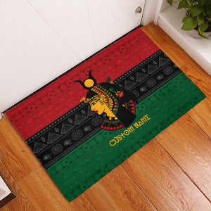 Personalized Queen of Egypt Rubber Doormat in Pan-African Colors