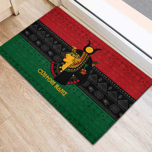 Personalized Queen of Egypt Rubber Doormat in Pan-African Colors