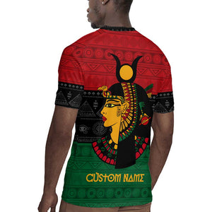 Personalized Queen of Egypt Rugby Jersey in Pan-African Colors