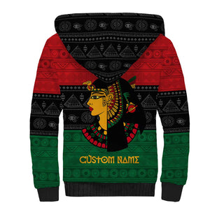 Personalized Queen of Egypt Sherpa Hoodie in Pan-African Colors