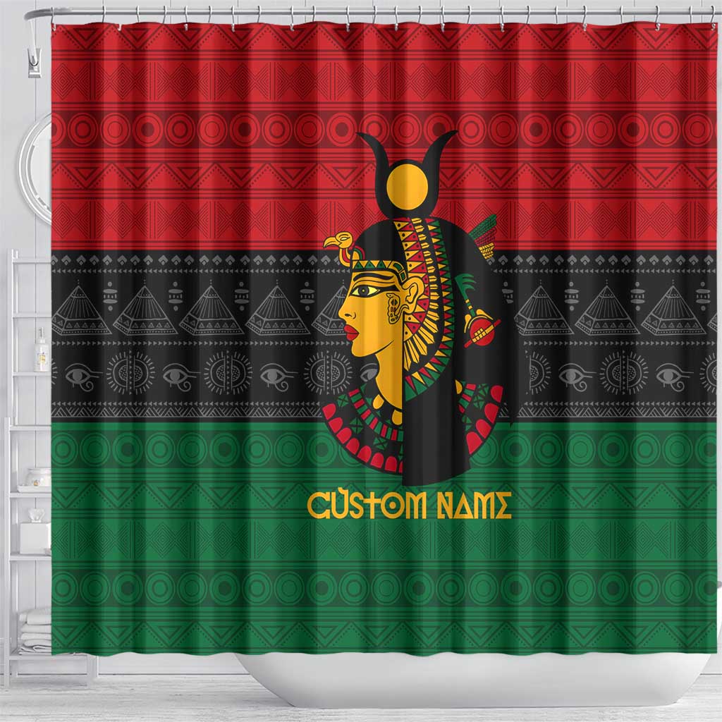 Personalized Queen of Egypt Shower Curtain in Pan-African Colors