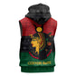 Personalized Queen of Egypt Sleeveless Hoodie in Pan-African Colors - African Pride