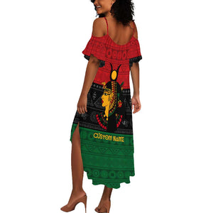 Personalized Queen of Egypt Summer Maxi Dress in Pan-African Colors