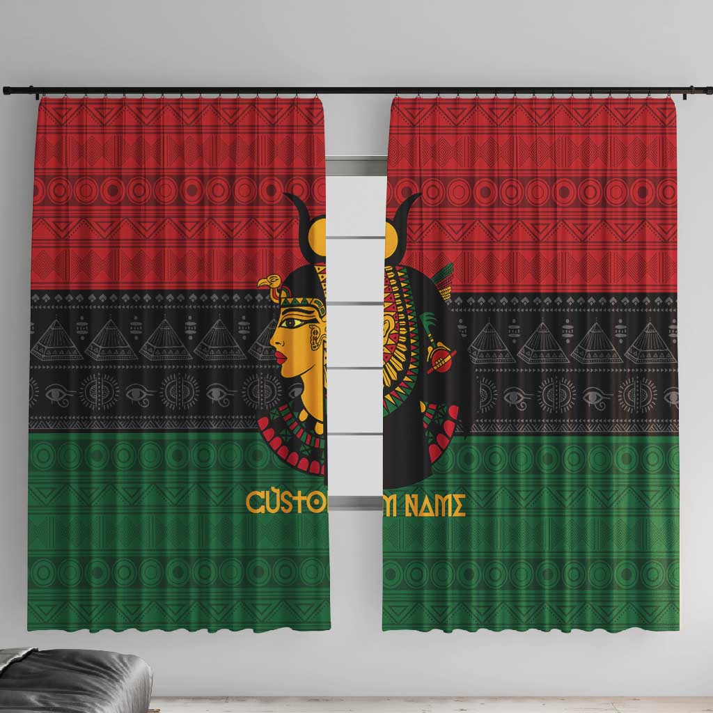 Personalized Queen of Egypt Window Curtain in Pan-African Colors