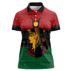 Personalized Queen of Egypt Women Polo Shirt in Pan-African Colors