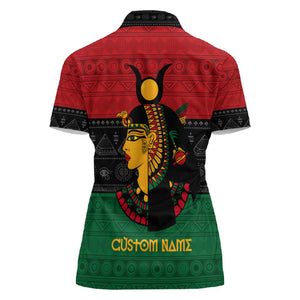 Personalized Queen of Egypt Women Polo Shirt in Pan-African Colors