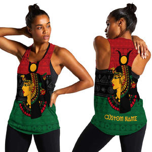 Personalized Queen of Egypt Women Racerback Tank in Pan-African Colors