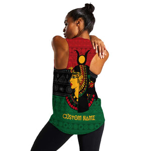 Personalized Queen of Egypt Women Racerback Tank in Pan-African Colors