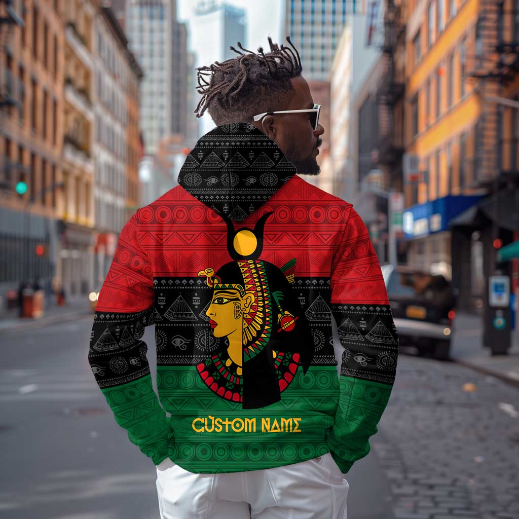 Personalized Queen of Egypt Zip Hoodie in Pan-African Colors