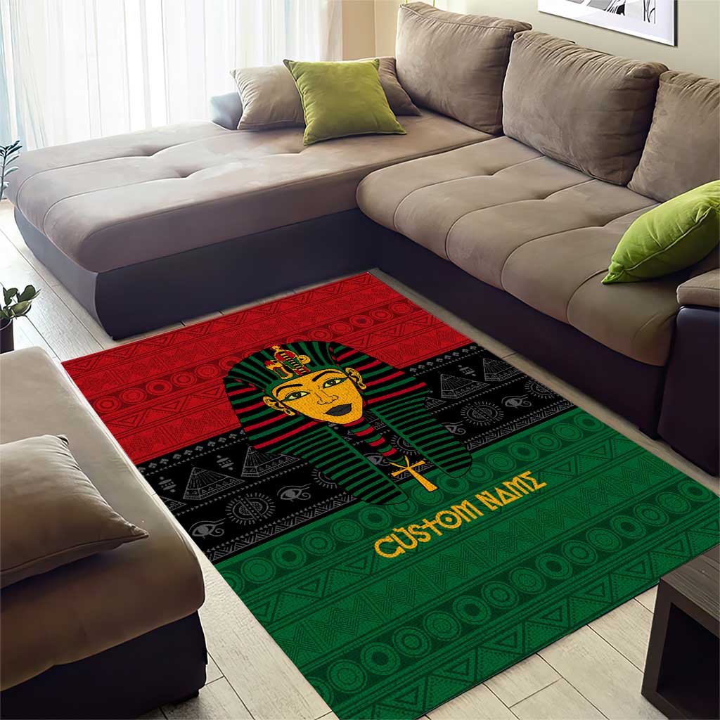 Personalized Ancient Egypt Area Rug - Pharaoh in Pan-African Colors