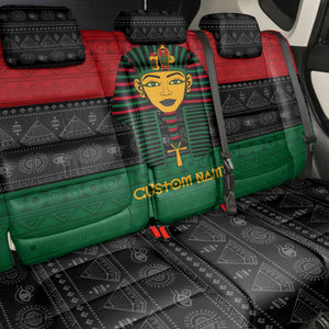 Personalized Ancient Egypt Back Car Seat Cover - Pharaoh in Pan-African Colors