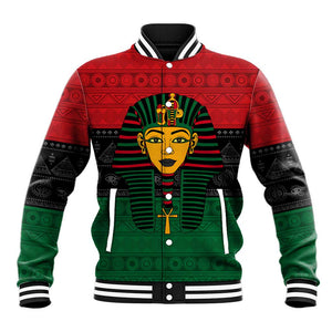 Personalized Ancient Egypt Baseball Jacket - Pharaoh in Pan-African Colors DT02