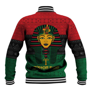 Personalized Ancient Egypt Baseball Jacket - Pharaoh in Pan-African Colors DT02