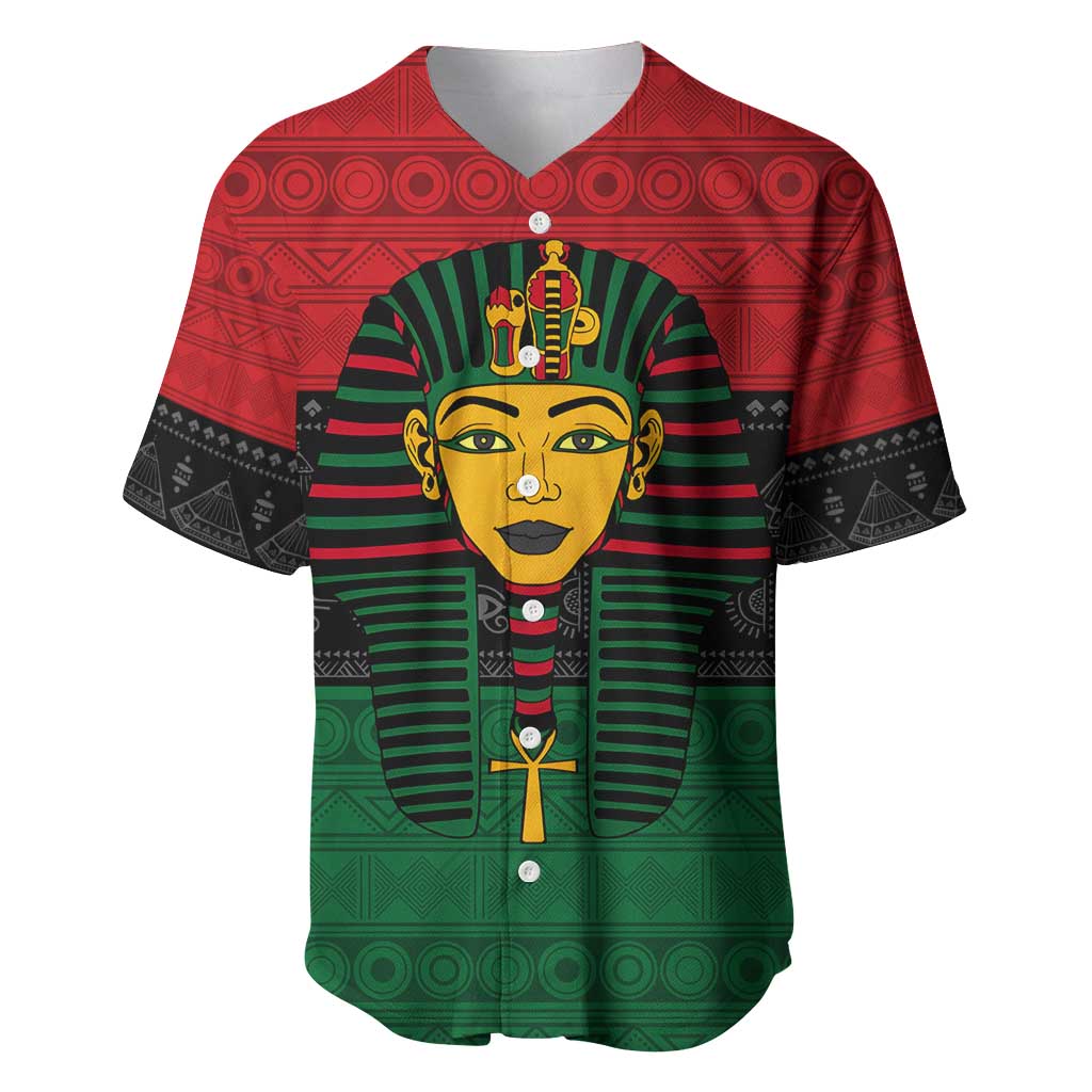 Personalized Ancient Egypt Baseball Jersey - Pharaoh in Pan-African Colors