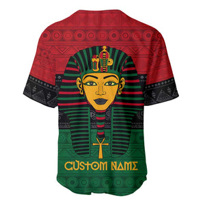 Personalized Ancient Egypt Baseball Jersey - Pharaoh in Pan-African Colors