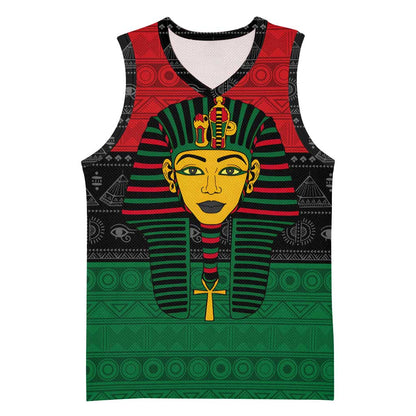 Personalized Ancient Egypt Basketball Jersey - Pharaoh in Pan-African Colors DT02