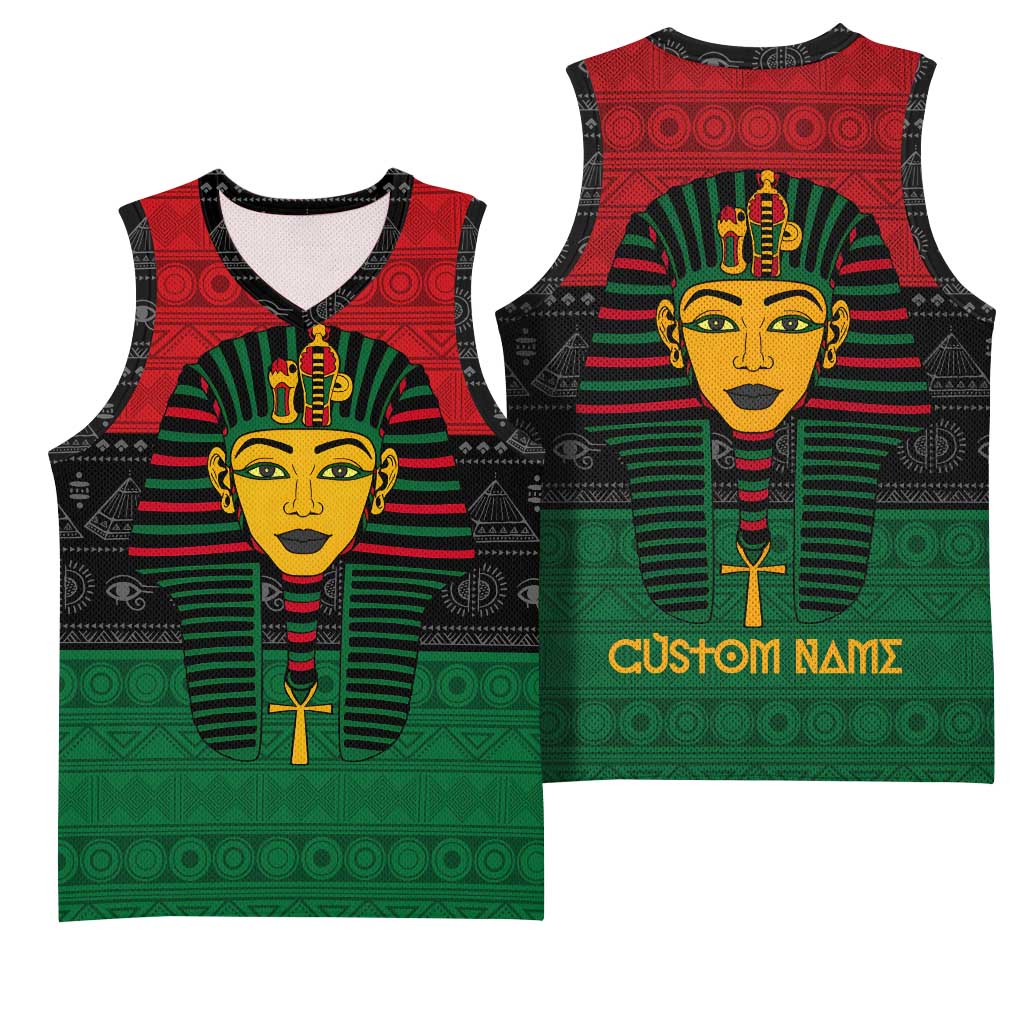 Personalized Ancient Egypt Basketball Jersey - Pharaoh in Pan-African Colors DT02