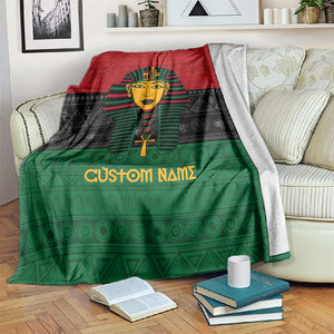 Personalized Ancient Egypt Blanket - Pharaoh in Pan-African Colors