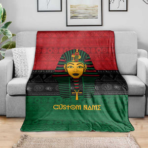 Personalized Ancient Egypt Blanket - Pharaoh in Pan-African Colors