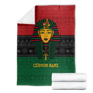 Personalized Ancient Egypt Blanket - Pharaoh in Pan-African Colors