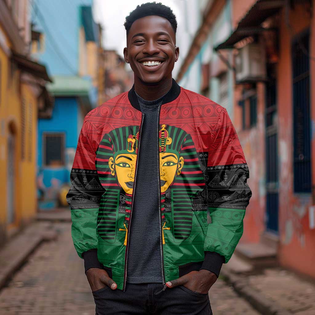 Personalized Ancient Egypt Bomber Jacket - Pharaoh in Pan-African Colors