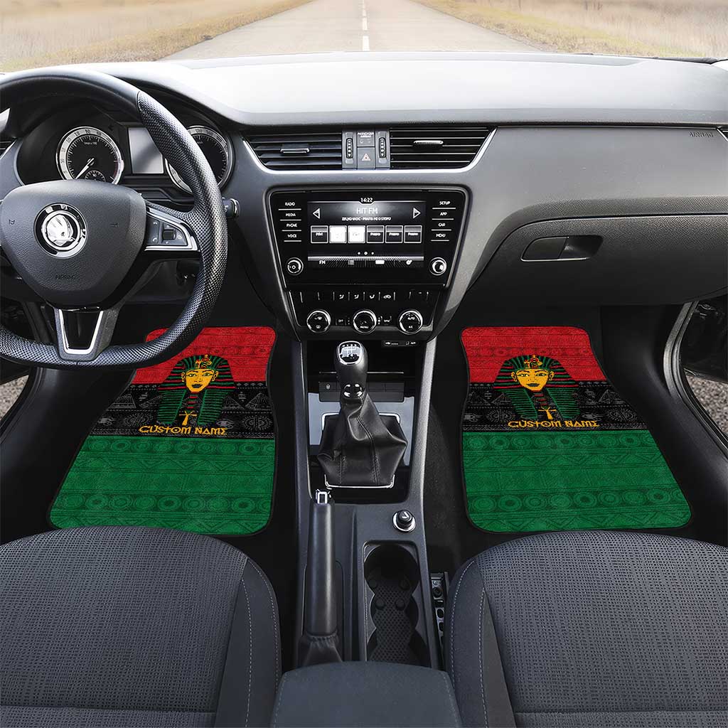 Personalized Ancient Egypt Car Mats - Pharaoh in Pan-African Colors