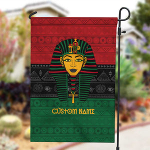 Personalized Ancient Egypt Garden Flag - Pharaoh in Pan-African Colors