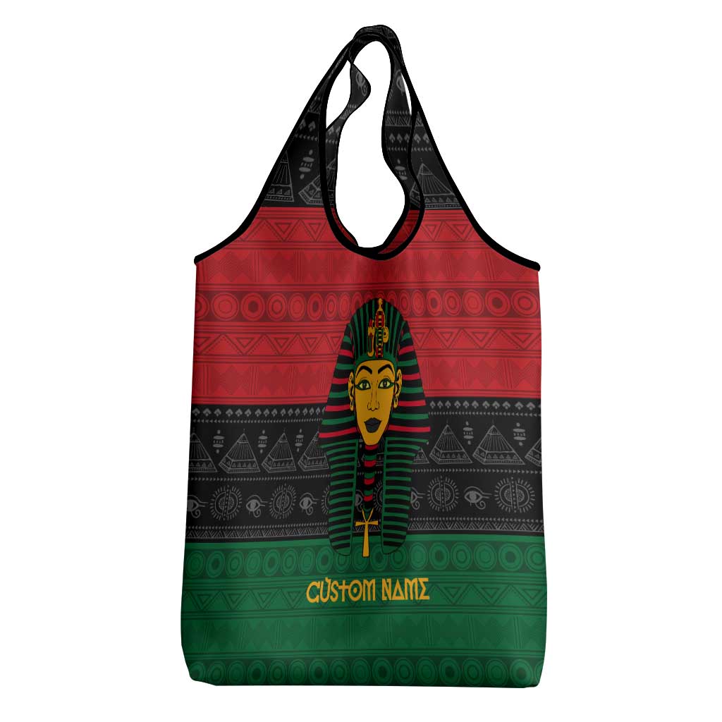 Personalized Ancient Egypt Grocery Bag - Pharaoh in Pan-African Colors