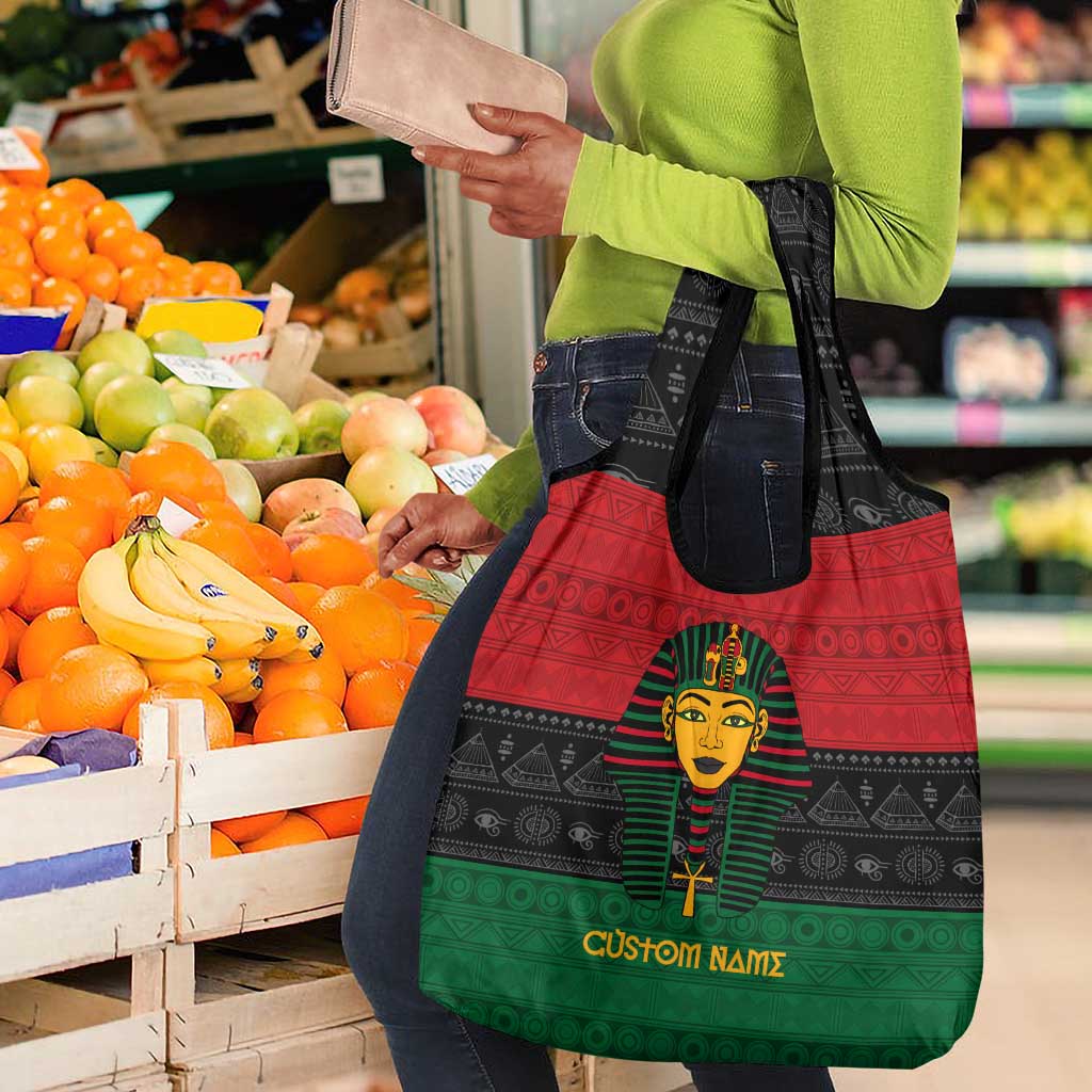Personalized Ancient Egypt Grocery Bag - Pharaoh in Pan-African Colors