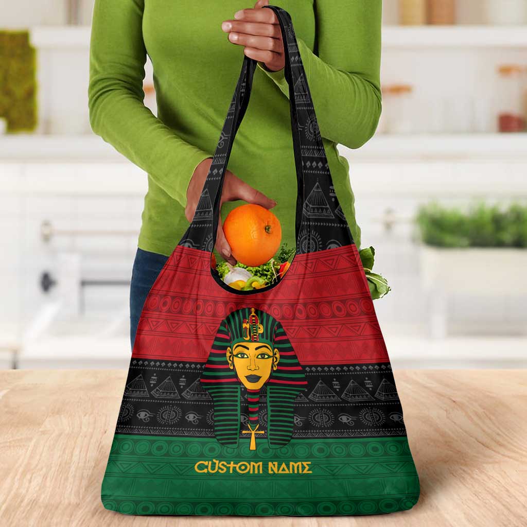 Personalized Ancient Egypt Grocery Bag - Pharaoh in Pan-African Colors