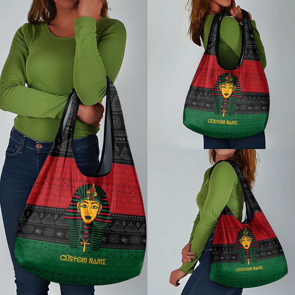 Personalized Ancient Egypt Grocery Bag - Pharaoh in Pan-African Colors