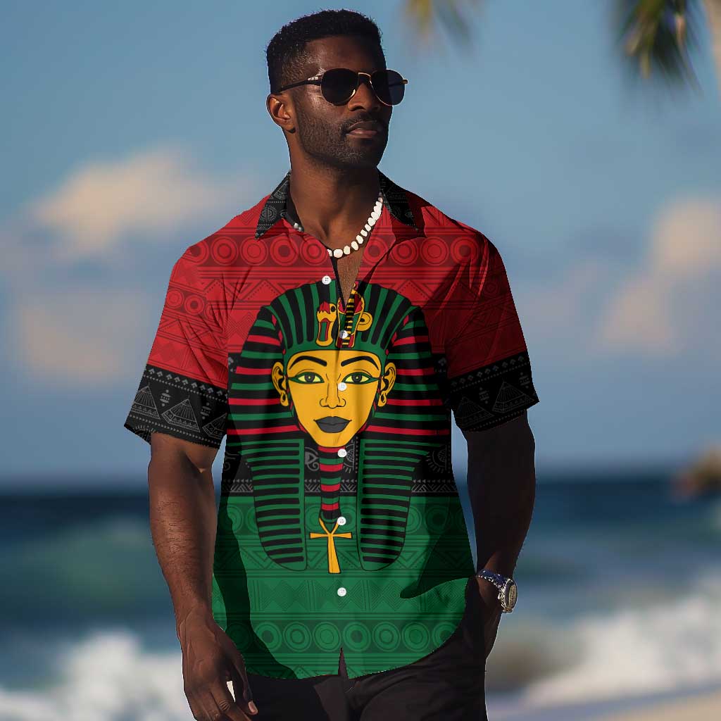 Personalized Ancient Egypt Hawaiian Shirt - Pharaoh in Pan-African Colors