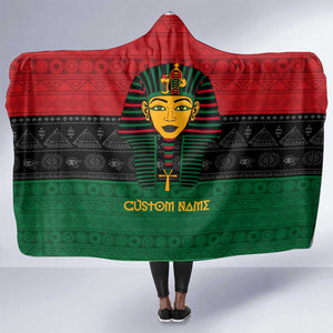 Personalized Ancient Egypt Hooded Blanket - Pharaoh in Pan-African Colors