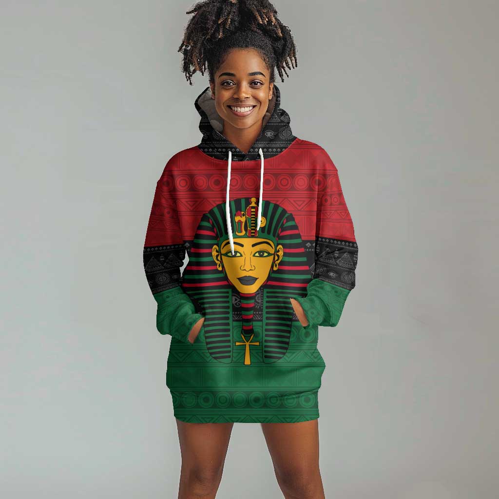 Personalized Ancient Egypt Hoodie Dress - Pharaoh in Pan-African Colors