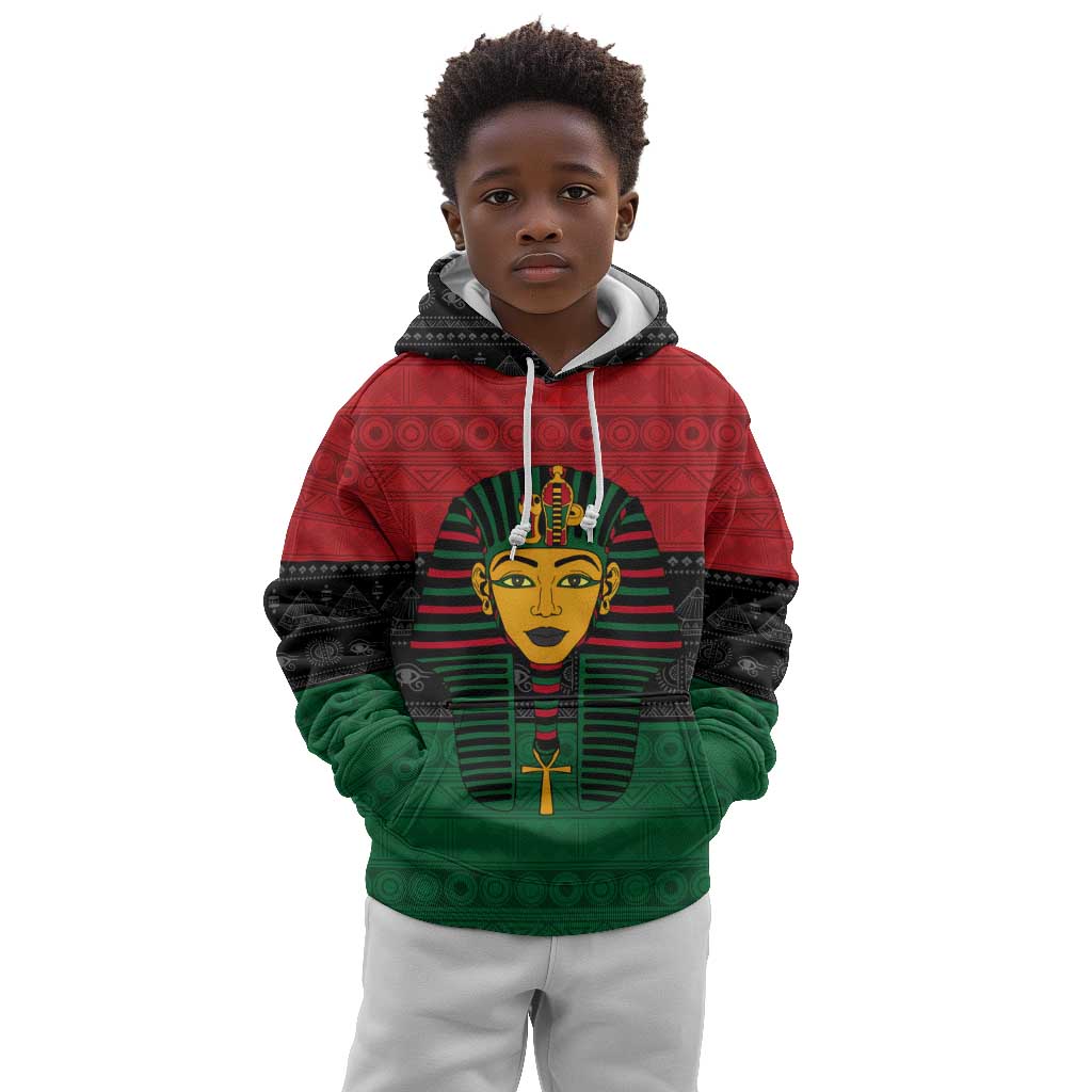 Personalized Ancient Egypt Kid Hoodie - Pharaoh in Pan-African Colors