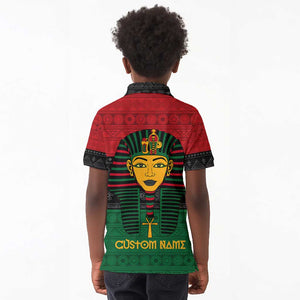 Personalized Ancient Egypt Kid Polo Shirt - Pharaoh in Pan-African Colors