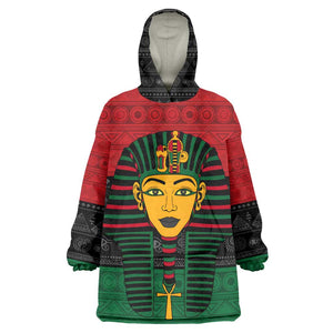 Personalized Ancient Egypt KId Wearable Blanket Hoodie - Pharaoh in Pan-African Colors