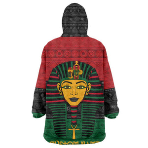 Personalized Ancient Egypt KId Wearable Blanket Hoodie - Pharaoh in Pan-African Colors