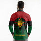Personalized Ancient Egypt Long Sleeve Polo Shirt - Pharaoh in Pan-African Colors