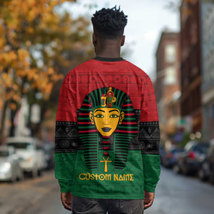 Personalized Ancient Egypt Long Sleeve Shirt - Pharaoh in Pan-African Colors DT02