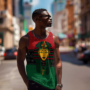 Personalized Ancient Egypt Men Tank Top - Pharaoh in Pan-African Colors