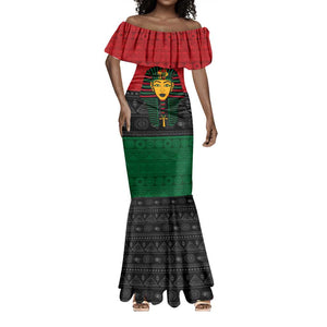 Personalized Ancient Egypt Mermaid Dress - Pharaoh in Pan-African Colors