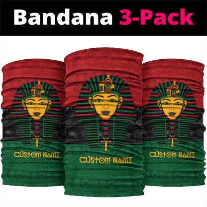 Personalized Ancient Egypt Neck Gaiter - Pharaoh in Pan-African Colors DT02