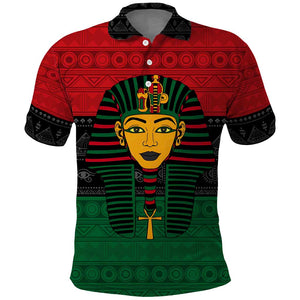 Personalized Ancient Egypt Polo Shirt - Pharaoh in Pan-African Colors