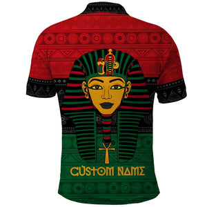 Personalized Ancient Egypt Polo Shirt - Pharaoh in Pan-African Colors